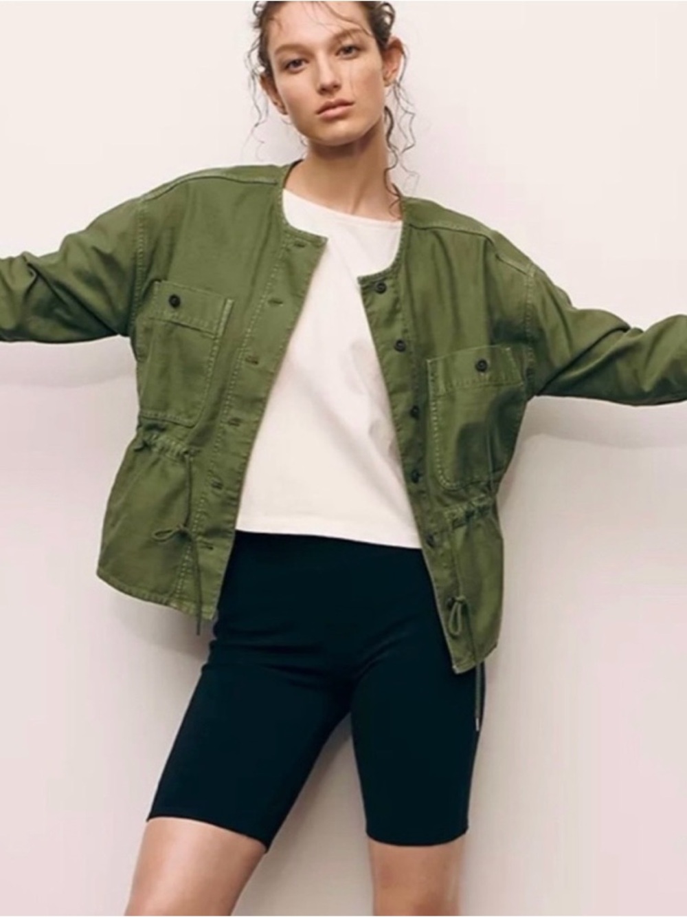 *MADEWELL*  Claremont Drawstring Button Up Military Jacket